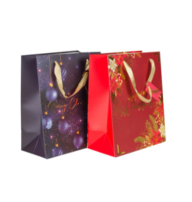 Weihnachtlicher Geschenktragetasche Schrift sort.
