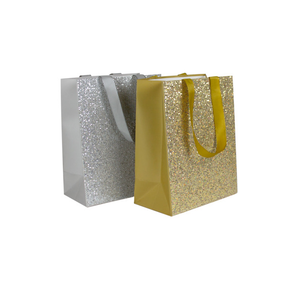 12 Stück Donau Geschenktasche 58783, Glitzersteinen, 180mm x 230mm 9004546587835 Donau