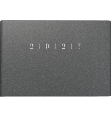 Taschenkalender 70-17 563 807, Septimus, grau, 1 Woche / 2 Seiten, 15,2x10,2cm (A6 Querformat), 2027