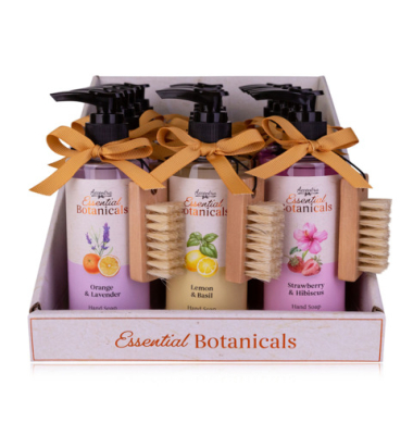 Fl&uuml;ssigseife 8162674 ESSENTIAL BOTANICALS, D&uuml;fte sortiert: Orange & Lavender / Lemon & Basil / Strawberry & Hibiscus, 200 ml, Pu