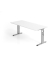 Schreibtisch O-Serie, manuell h&ouml;henverstellbar, 65-85cm (H), 180x80cm (BxT), rechteckig, wei&szlig; / silber