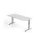 Schreibtisch O-Serie, manuell h&ouml;henverstellbar, 65-85cm (H), 180x80cm (BxT), rechteckig, grau / silber