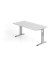 Schreibtisch O-Serie, manuell h&ouml;henverstellbar, 65-85cm (H), 160x80cm (BxT), rechteckig, grau / silber