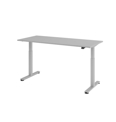Sitz-Steh-Schreibtisch XMST, elektrisch h&ouml;henverstellbar, 71-120cm (H), 180x80cm (BxT), rechteckig, grau / silber