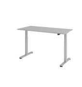 Sitz-Steh-Schreibtisch XMST, elektrisch h&ouml;henverstellbar, 71-120cm (H), 160x80cm (BxT), rechteckig, grau / silber