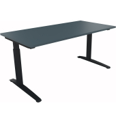Schreibtisch All in One, manuell h&ouml;henverstellbar, 65-85cm (H), 160x80cm (BxT), rechteckig, lavagrau / anthrazit metallic