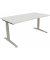Schreibtisch All in One, manuell h&ouml;henverstellbar, 65-85cm (H), 160x80cm (BxT), rechteckig, wei&szlig; / silber