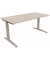 Schreibtisch All in One, manuell h&ouml;henverstellbar, 65-85cm (H), 160x80cm (BxT), rechteckig, akazie hell / silber