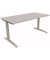 Schreibtisch All in One, manuell h&ouml;henverstellbar, 65-85cm (H), 160x80cm (BxT), rechteckig, lichtgrau / silber