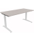 Schreibtisch All in One, manuell h&ouml;henverstellbar, 65-85cm (H), 160x80cm (BxT), rechteckig, lichtgrau / wei&szlig;