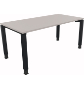 Schreibtisch All in One, manuell h&ouml;henverstellbar, 68-82cm (H), 160x80cm (BxT), rechteckig, lichtgrau / anthrazit metallic
