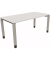 Schreibtisch All in One, manuell h&ouml;henverstellbar, 68-82cm (H), 160x80cm (BxT), rechteckig, wei&szlig; / silber