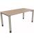 Schreibtisch All in One, manuell h&ouml;henverstellbar, 68-82cm (H), 160x80cm (BxT), rechteckig, eiche natur / silber