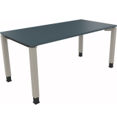 Schreibtisch All in One, manuell h&ouml;henverstellbar, 68-82cm (H), 160x80cm (BxT), rechteckig, lavagrau / silber