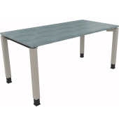 Schreibtisch All in One, manuell h&ouml;henverstellbar, 68-82cm (H), 160x80cm (BxT), rechteckig, beton hell / silber