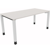 Schreibtisch All in One, manuell h&ouml;henverstellbar, 68-82cm (H), 160x80cm (BxT), rechteckig, wei&szlig; / wei&szlig;