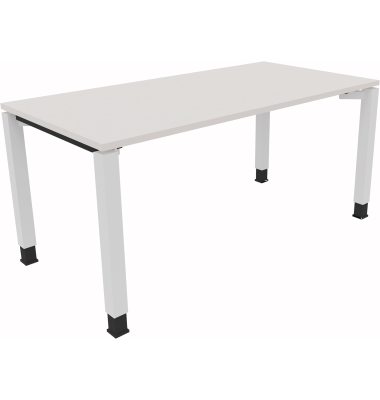 Schreibtisch All in One, manuell h&ouml;henverstellbar, 68-82cm (H), 160x80cm (BxT), rechteckig, wei&szlig; / wei&szlig;