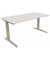 Sitz-Steh-Schreibtisch All in One, elektrisch h&ouml;henverstellbar, 64,5-127,5cm (H), 160x80cm (BxT), rechteckig, wei&szlig; / silber
