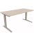 Sitz-Steh-Schreibtisch All in One, elektrisch h&ouml;henverstellbar, 64,5-127,5cm (H), 160x80cm (BxT), rechteckig, akazie hell / silb