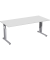 Schreibtisch Flex, manuell h&ouml;henverstellbar, 68-82cm (H), 180x80cm (BxT), rechteckig, lichtgrau / silber