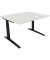 Schreibtisch All in One, manuell h&ouml;henverstellbar, 65-85cm (H), 120x100cm (BxT), rechteckig, wei&szlig; / anthrazit metallic