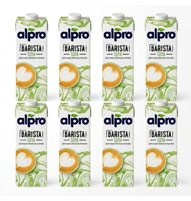 Sojadrink Barista 102620, 1,9% Fett, laktosefrei, vegan, 8x 1 Liter, im Tetrapack