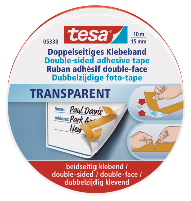 Klebeband doppelseitig 05338-00000-01, 15mm x 10m, transparent