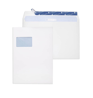 Versandtaschen Cygnus Excellence 30007248, C4, mit Fenster, haftklebend, lange Seite offen, 120g, wei&szlig;