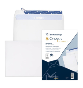 Versandtaschen Cygnus Excellence 30002434, C4, ohne Fenster, haftklebend, lange Seite offen, 120g, wei&szlig;