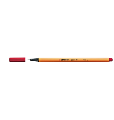 Fineliner point 88, 88/40, orange, wei&szlig;e Streifen (Schreibfarbe: rot), 0,4mm