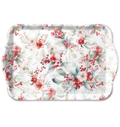 Weihnachtlicher Tablett 13x21cm Winterbeeren