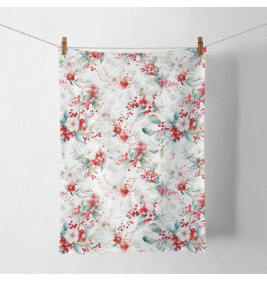 Weihnachtlicher Geschirrtuch 50x70cm Winterbeeren