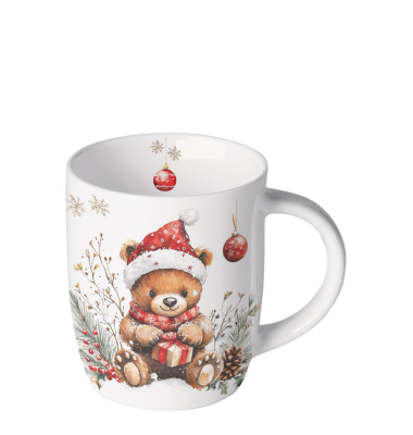 Weihnachtlicher  Kaffeebecher 0,2l Teddys Geschenk
