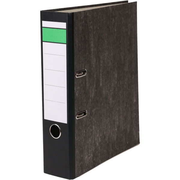 Grüner Balken Ordner Grüner Balken 1275, A4 80mm breit Karton Wolkenmarmor schwarz 4049793042978 Grüner Balken