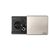 Steckdose 1xStrom, 2xUSB, 1xRJ45, m.Bohrung