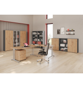 Schreibtisch VBS, 74cm (H), wei&szlig; / silber