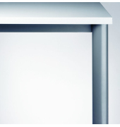 Schreibtisch VHS, manuell h&ouml;henverstellbar, 81cm (H), grau / silber