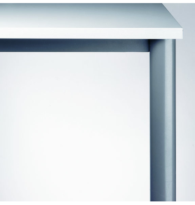 Schreibtisch VHS, manuell h&ouml;henverstellbar, 81cm (H), grau / silber