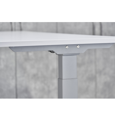 Sitz-Steh-Schreibtisch VXDKB, elektrisch h&ouml;henverstellbar, 129cm (H), grau / silber