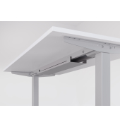 Sitz-Steh-Schreibtisch VXDSM, elektrisch h&ouml;henverstellbar, 127cm (H), eiche / silber