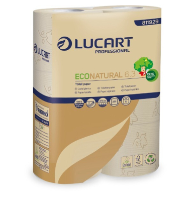 Toilettenpapier Eco Natural 6.3 811929, 3-lagig, havanna naturbraun, 250 Blatt / Rolle,