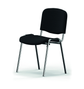 Besucherstuhl ISO 4L C11, schwarz / chrom, ohne Armlehnen, 4-Fu&szlig;-Gestell