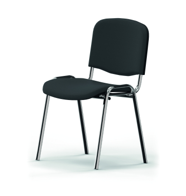 Besucherstuhl ISO 4L C38, anthrazit / chrom, ohne Armlehnen, 4-Fu&szlig;-Gestell