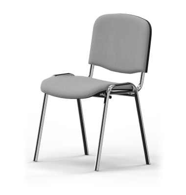 Besucherstuhl ISO 4L C12, grau / chrom, ohne Armlehnen, 4-Fu&szlig;-Gestell