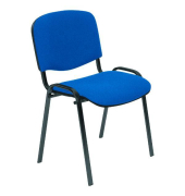 Besucherstuhl Iso Visitor C06, blau / schwarz, ohne Armlehnen, 4-Fu&szlig;-Gestell