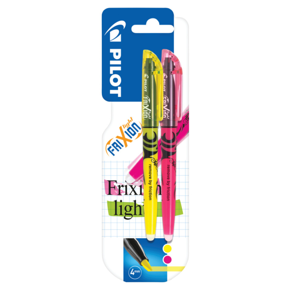 12 x Pilot Textmarker Frixion light 3,8mm pink/gelb Blister VE=2 Stück