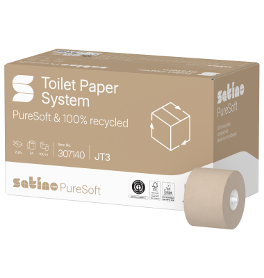 Toilettenpapier PureSoft 307140, 2-lagig, softbeige, 724 Blatt/Rolle,