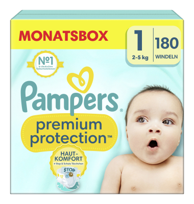 Windeln Premium Protect f&uuml;r Neugeborene, Gr&ouml;&szlig;e 1 (2-5 kg)