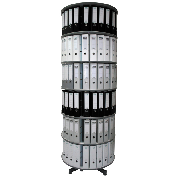 Reef Ordnerdrehsäulen R2081B6 Typ R2 grau, 6 Etagen, bis 144 Ordner,  4250102411167 Reef