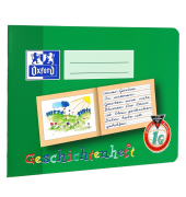 Geschichtenheft 100050103, Lineatur 1G / Schreiblern-Lineatur / keine, A5 quer, 90g, gr&uuml;n, 16 Blatt / 32 Seiten
